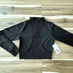 OTOS New York Womens Pullover Cropped Activewear‎ Top Breathable Black M